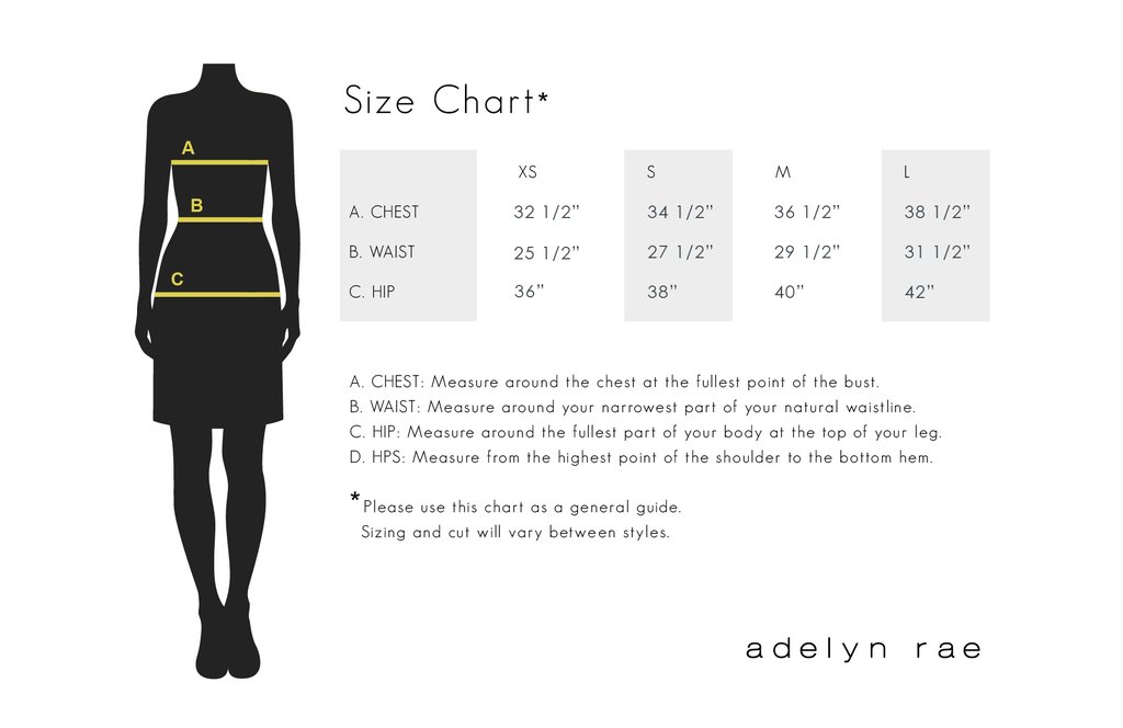 Adelyn Rae Size Chart