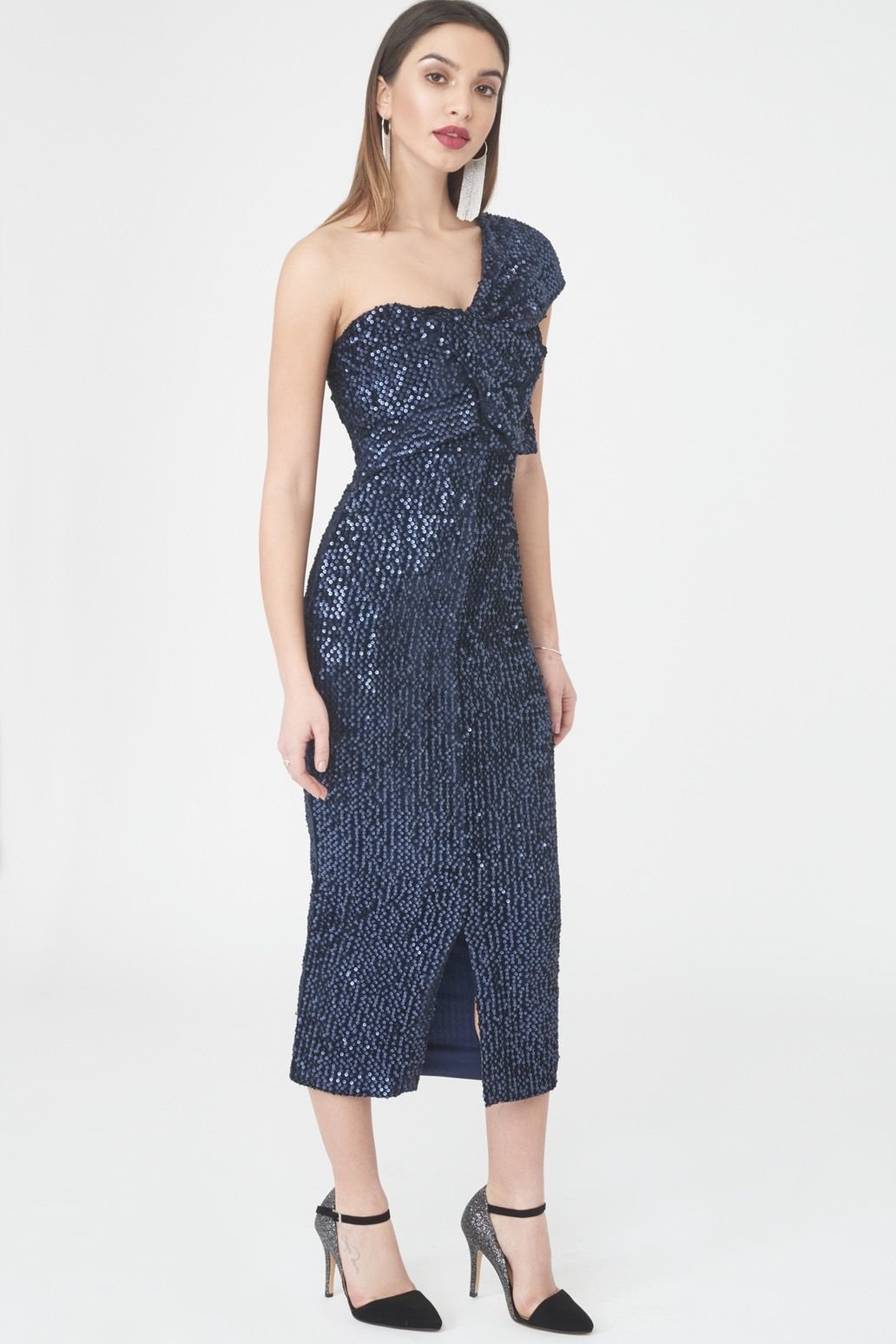 Lavish Alice Velvet Sequin Midi Dress