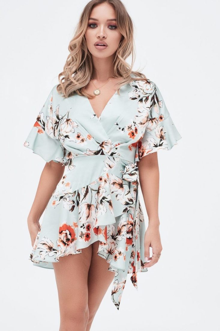 Lavish Alice Wrap Mini Dress Floral Final Sale